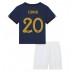 Günstige Frankreich Kingsley Coman #20 Babykleidung Heim Fussballtrikot Kinder WM 2022 Kurzarm (+ kurze hosen)